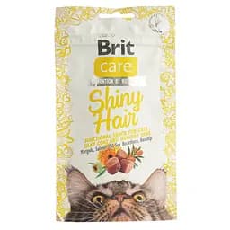 Ласощі для котів Brit Care Shiny Hair для блискучоі шерсті та здорової шкіри з лососем 50 г