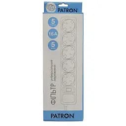 Мережевий фільтр живлення Patron 5.0 m, 3*1.5mm2 (SP-1655) 5 розеток BLACK (EXT-PN-SP-1655) - мініатюра 2