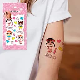 Набір дитячих тимчасових татуювань Ляльки Tattooshka L-65 - мініатюра 3