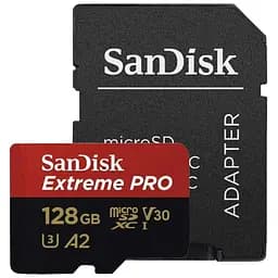microSDXC (UHS-1 U3) SanDisk Extreme Pro A2 128Gb Class 10 V30 (R200MB/s, W90MB/s) (adapter)