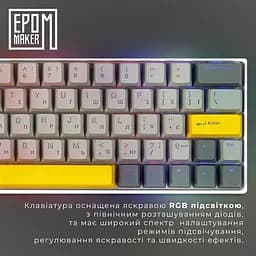Клавіатура Epomaker EP64 Mulan White (EP64-W-M) - мініатюра 13