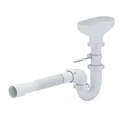 Сифон прямоточний ANI Plast 1 1/2"х40 з гнучкою трубою 40х40/50 з розривом струменя (DR0115EU) 30412