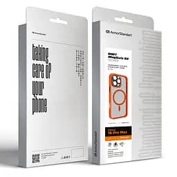 Чехол для Apple iPhone 16 Pro Max, Unit MagSafe SE, оранжевый, с защитой камеры, магсейф, противоударный, магнитный, панель-накладка с MagSafe, с поддержкой беспроводной зарядки, TPU+PC, защита всего корпуса, ударопрочный, ArmorStandart (ARM81151) - мініатюра 5