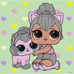 Картина за номерами "L.O.L. Surprise! TroopSurprise Kitty Queen With Kitty Kitty" Ідейка KHO6290, 40х40 см