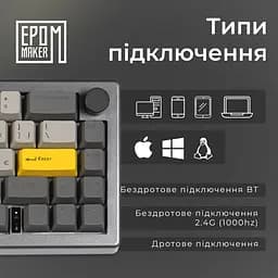 Клавіатура Epomaker EK68 Flamingo Black механічна бездротова (EK68-B-F) - мініатюра 8