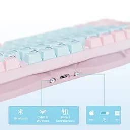 GravaStar Клавіатура механічна GravaStar Mercury K1 Lite 80keys, GravaStar x BSUN Grey, BT/WL/USB, Aurora Mist - мініатюра 4