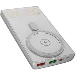 Внешний акб Hoco Q22 Taurus magnetic fully with digital 10000 mAh магнитная батарея белая