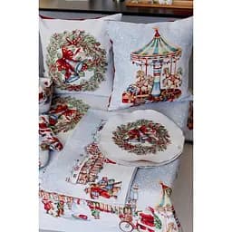 Наволочка гобеленова Прованс Carousel карусель з люрексом 45 x 45 см (41944) - мініатюра 6