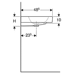 Раковина Geberit iCon 90x49 124060000, Білий - мініатюра 2