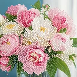 Алмазна мозаїка Півонії Strateg ZAV1818-3, 18х18 см