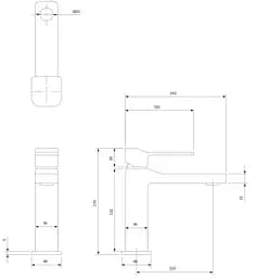Змішувач для раковини Omnires Slide graphite (SL7710GR) - мініатюра 4