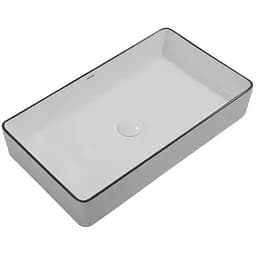 Умивальник накладний Mixxus Premium Quadro-0107 Edge Black 600x340x110 мм MP6521, Білий