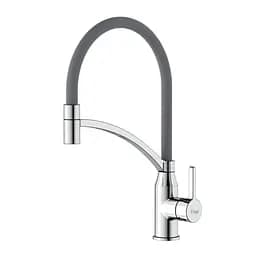 Смеситель для кухни Frap F4552 с гибким изливом серый/хром