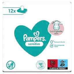 Уценка. Набір дитячих вологих серветок Pampers Sensitive 624 шт. (12 уп. по 52 шт.) - мініатюра 2