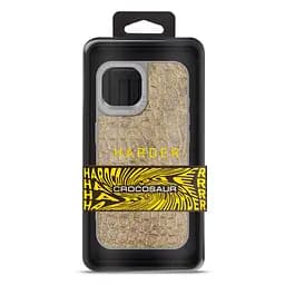 Кожаный чехол для Apple iPhone 15, Harder Crocosaur, бежевый, термополиуретан ТПУ + экокожа с текстурой крокодила, панель, защита корпуса, противоударный, микрофибра, рамка вокруг камеры, защита всего корпуса, (ARM76699) - мініатюра 3