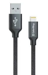 Кабель USB AM-Lightning, 1 м, черный, ColorWay, 2.1A (CW-CBUL004-BK)