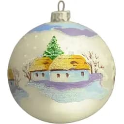 Ялинкова прикраса Санта Шоп Засніжене село скло (4820001154962)