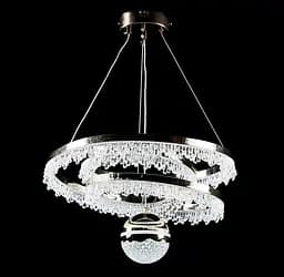 Люстра стельова LED Splendid Ray L152/2, 2 лампи, золота та біла, регульована висота 50-120 см - мініатюра 2