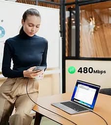 Кабель USB-C 100W UGREEN US562 Type-C to Type-C PD QC 4.0/3.0 для швидкого заряджання MacBook Pro, Samsung PVC 1.5м (15177) - мініатюра 7