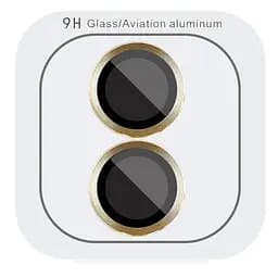 Защитное стекло Epik Metal Classic на камеру в упаковке для Apple iPhone 16, 6.1/16 Plus 6.7 Золотой/Gold