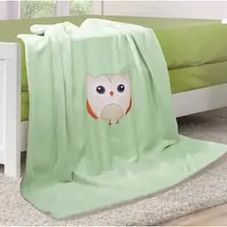 Плед дитячий Ярослав Фліс з аплікацією Сова 85х100 см зелений (55230)