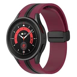 Браслет Cls-line-black для Samsung Galaxy Watch 5 - темно-червоно-чорний ширина кріплення 20мм силікон Watchbands (W35-5WB12227561) - мініатюра 2