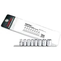 Комплект головок на планці 3/8 E8-E20 8 од. Toptul hoz0007605