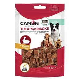 Квадратики з кролика Camon (80г), ласощі для дорослих собак (HFAE605)