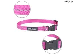Нашийник для собак Amiplay Reflective XL 45-70 * 2,5см - рожевий