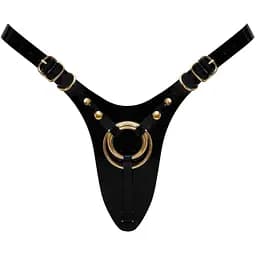 Трусики для страпона Strap-On-Me LeaTherette Harness Fabulous (Black Glossy)