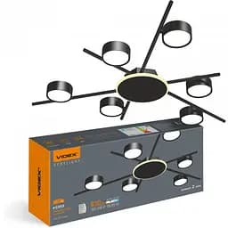 Світильник Videx під лампу 6xGX53 накладний з підсвіткою чорний VL-SPF22B-BB