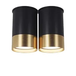 Точковий спот BP Black/White Gold двійний, PikArt арт. 25595 Золотий/чорний 1