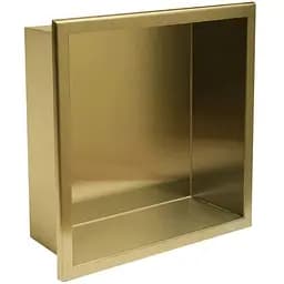 Встраиваемая полка Rea 30x30 brushed gold с ободком REA-05606, Золотой