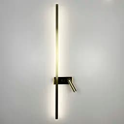 Латунне лінійне бра 120 см зі спотом справа та 2-ма вимикачами Арт. WB 121/1200 R AB Line F