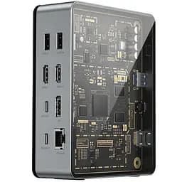 Перехідник HUB WIWU Matrix docking station 16in1 W1601 Gray - мініатюра 3