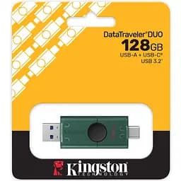 USB Flash Kingston DataTraveler Duo 128GB USB Type-A/ USB Type-C Black/Green, Retail - мініатюра 4