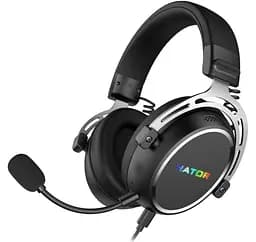 Игровые наушники с микрофоном HATOR ESH-50 HYPERGANG 3 SyncHUB USB 7.1 Hi-Res Black - мініатюра 1