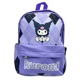 Рюкзак детский из ткани Зайчик Kuromi-ромбик, 32x24x13 см, 5831