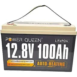 Аккумуляторная батарея Power Queen LiFePO4 12.8V 100Ah 1280Wh с BMS 100A, ресурс 4000 циклов, IP65