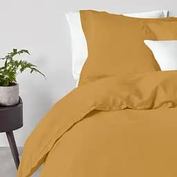 Комплект постільної білизни Cosas Curcuma Євро гірчичний (Ranfors_Mustard_El-White_200) - мініатюра 2