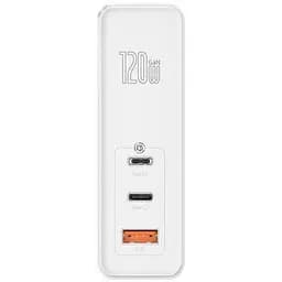 Мережевий зарядний пристрій Baseus GaN Xiaomini Quick Charger 1 USB + 2Type-C 120W CCGAN-J02 White - мініатюра 4
