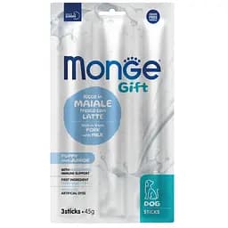 Лакомство для щенков Monge Gift Dog Puppy and Junior, свинина с молоком, 45 г (70085410)