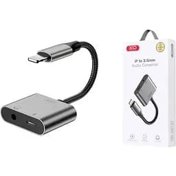 Кабель XO переходник с 1 Lightning на 2 выхода Lightning + 3.5 мм