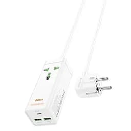 Фільтр–подовжувач Hoco AC9A Talent desktop charger (1 х розетка 2 х USB 1 х Type-C) 30W 10A - мініатюра 2
