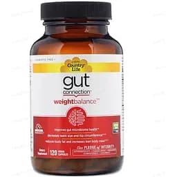 Натуральная добавка Country Life Weight Balance Gut Connection кишечник и вес 120 капсул 