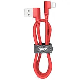 Кабель Hoco Lightning Puissant Silicone U83, 1.2 м 2 угловых коннектора красный