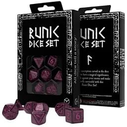 Набор кубиков Runic Shimmering black with magenta Dice Set , 7 шт. (SRUN08)