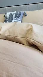 Комплект постільної білизни LUXURY Washed з вареної бавовни бежевий Beige  - двоспальний - мініатюра 6