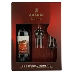 Набор: Бренди Арарат Ani 7 yo 40% 0.7 л + 2 стакана (859078)
