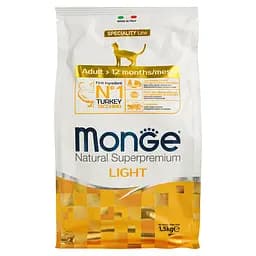 Сухий корм Monge Cаt Light з індичкою, 1,5 кг (70005548) - мініатюра 2